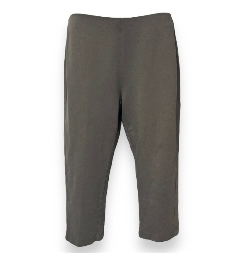 J. JILL Pure Jill Slim Leg Crops Olive Green